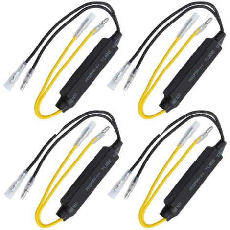 12V/21W LED Load Resistor Motorcycle Turn Signal Resistor Adapter Indicator Correction Error Flash Controller Blinker Decoders for Motorcycle, Scooter(4Pcs)