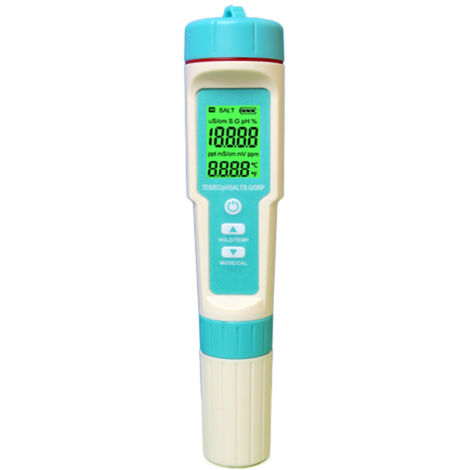 Water Quality Tester, 7 in 1 Water Quality Meter ORP PH TDS Temp EC Salinity SG 7 in 1 Precise Digital Water Test Pen with Powder, Digital Water Quality Tester pour me (1/5)