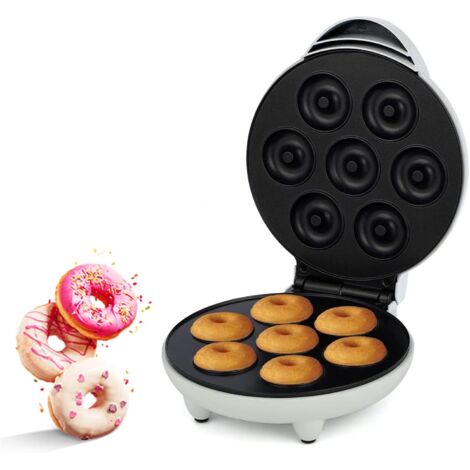 Donut Maker, Electric Non-Stick Donut Maker, Toaster, Homemade Snacks, with Non-Slip Feet, Breakfast Maker, Baking Pan, Makes 7 Donuts