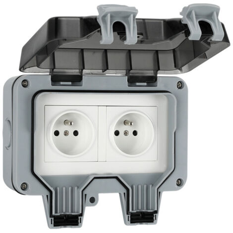 Outdoor Socket French Socket 16A Set of 2 - Gray