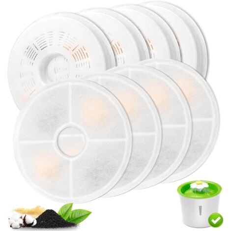 8 Pack Cat Water Bowl Replacement Filters, 3L Activated Carbon Filter and Ion Exchange Resin, Compatible with 3L Flower Cat Water Bowls