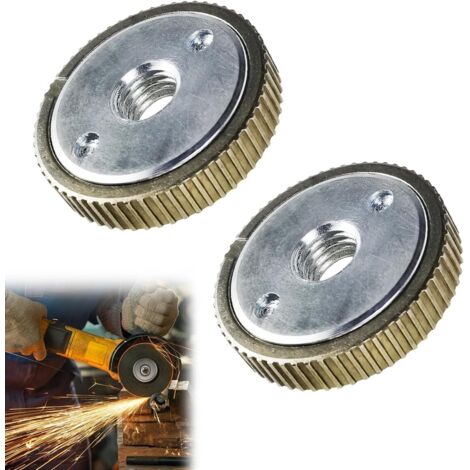 M14 quick release nut set (2 pieces) for angle grinders with thread, compatible with angle grinders from Hitachi, AEG, Black & Decker, Makita, Dewalt and Flex. (1/5)