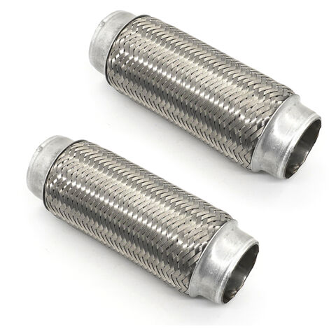 Stainless Steel Flexible Exhaust Pipe, 63mm, 2 Pack, Universal Front Exhaust Pipe Auto Accessories, Universal Stainless Steel Flexible Exhaust Pipe (1/5)