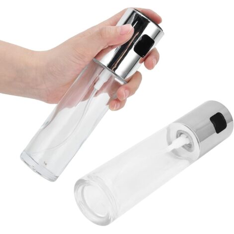 2 Spice Bottles, 100ml Spray Bottle, ABS Glass, BBQ Soy Sauce, Vinegar Spray Container, Liquid Spice Spray Bottle (Silver) (1/5)