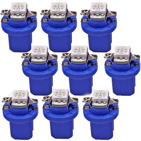 9pcs/set t5 b8.5 1smd car LED instrument central control light LED indicator 12V blue (1/5)