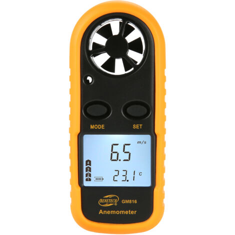 GM816 Digital Anemometer Wind Speed Gauge LCD Meter Handheld Air Flow Thermometer (1/4)