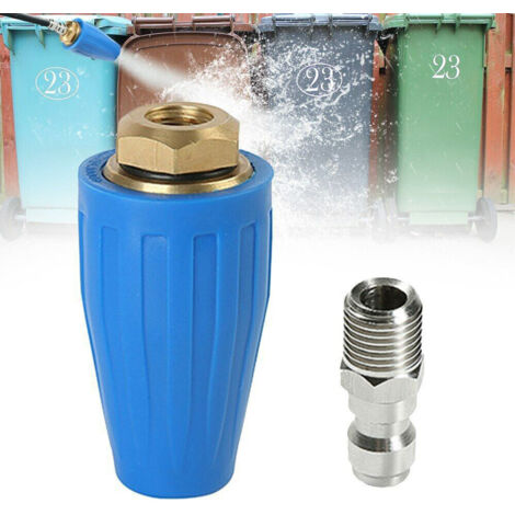 Blue Rotating Turbine Nozzle, Pressure Washer, 4000 PSI, 276 Bar, with 1/4 Inch Quick Connect (1/5)