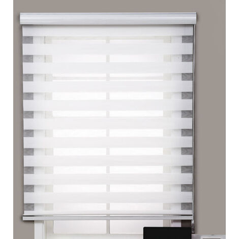 No-perforation Venetian Blinds, Double-layer Waterproof Blackout Curtains for Bathroom, Balcony, Bedroom, 100x150cm, White, Easy to Install