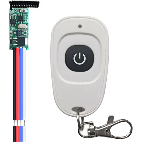 DC12V RF Remote Control Switch, Remote Control + Receiver 12V Kit Mini 433MHz High Sensitivity LED Relay Module DC 3.5-12V, for Garage, Door Lock, Buzzer