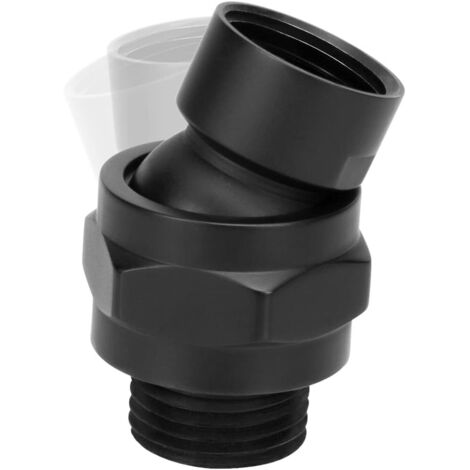 Shower Head Swivel Ball Joint Adapter - Solid Brass Shower Connector, Universal Adjustable Ball Joint Shower Arm Extension Component (Matte Black)