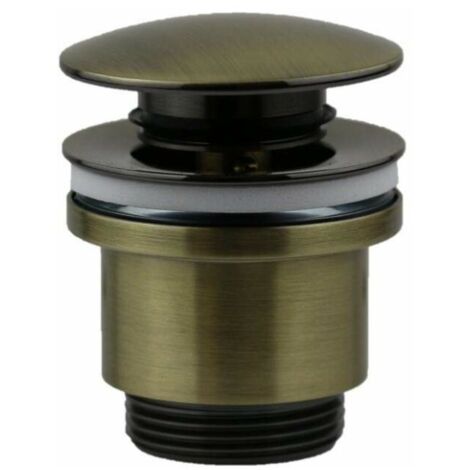 Standard round click-clack waste set made of brushed bronze Damast 18216 Bronze