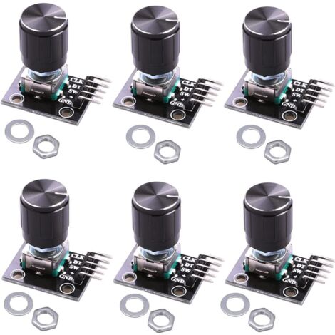 6pcs Ky-040 Rotary Encoder Module with 15×16.5mm with Button Cap for Arduino (6 Pack) Clw1062 (1/4)