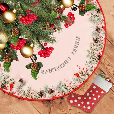Gonna Per Albero Di Natale Rossa 90 Cm – Copribase In Poliestere Per Albero 1,8-2,4 M, Decorazione Festosa Riutilizzabile