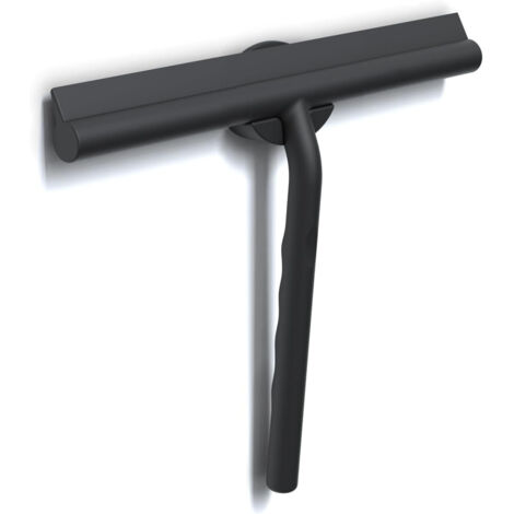 Shower Squeegee Streak-Free Cleaning for Glass Door, Bathroom Squeegee with Holder-21cm Black, Silicone Squeegee for Car Window, Mirror etc - Magnetic Hook