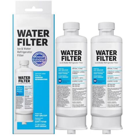 2 Pack Replacement Refrigerator Water Filters for Samsung DA97-17376B DA97-08006C HAF-QIN HAF-QIN/EXP (1/3)