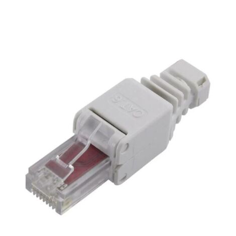 RJ45 connector, Cat 6 TRU COMPONENTS 1515263 RJ45 connector, straight gray 1 pc. S935821