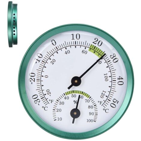Mini Indoor Electronic Thermometer and Hygrometer High Precision Instrument Aluminum Alloy Green (1/5)