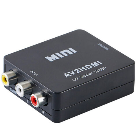 RCA to HDMI Converter, AV to HDMI Adapter, RCA CVBS Composite Video Audio Converter 1080P for PS2/SNES/VHS/Xbox/PS4/TV/DVD/Wii/Supports PAL/NTSC