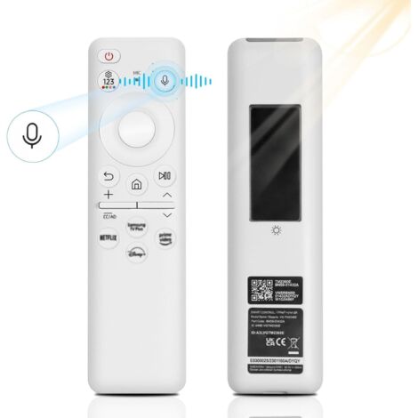 Samsung BN59-01432A Replacement Remote Control, Universal Solar Voice Remote Control for Samsung Smart TVs with 4 Shortcut Keys, White