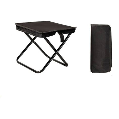 Folding Camping Stool, Mini Folding Stool, Foldable Chair with Storage Bag, Ultralight Seat for Travel, Garden, Fishing, BBQ and Beach (Black)
