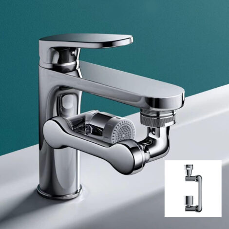 Faucet Aerator, 1080° Rotatable Aerator, Durable and Splash-Proof Faucet Extender, Water Saving Faucet Aerator, Can Be Used for Bathroom Sink, Kitchen Sink (1/5)