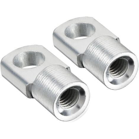 Gas spring end cap M6 internal thread 8 mm hole diameter A3 steel silver 2 pieces (1/5)