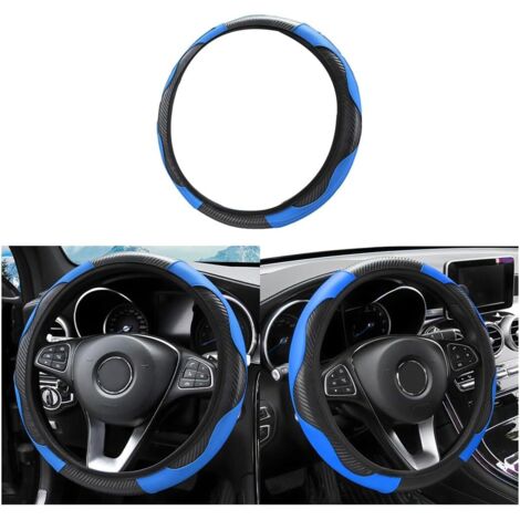 Car Steering Wheel Cover, Soft Microfiber Breathable Non-Slip Steering Wheel Cover for Sedan, Van, Truck and SUV (Blue) (1/5)