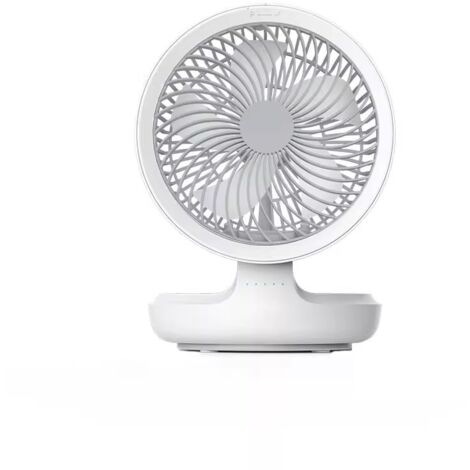 Hanging Desk Fan, Rechargeable, Foldable, USB, Diameter 19 cm, White (1/4)