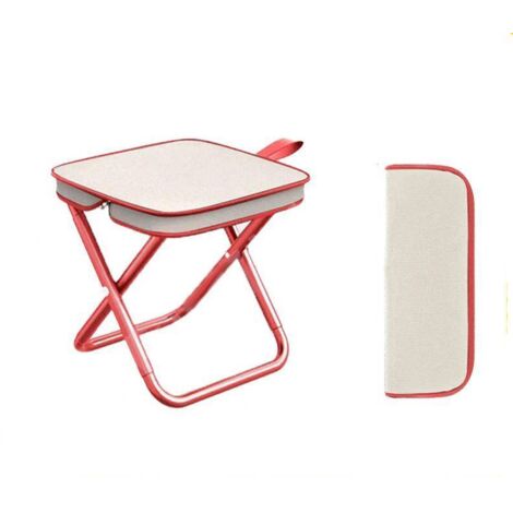 Folding Camping Stool, Mini Folding Camping Stool, Foldable Chair with Storage Bag, Ultralight Seat for Travel, Garden, Fishing, BBQ and Beach (Red) (1/5)