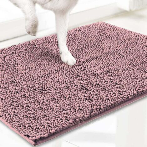 Microfiber Pet Doormat & Rug, Highly Absorbent, Non-Slip, Thick, Washable, Soft Chenille, Indoor & Outdoor, 90 x 150 cm - Pink
