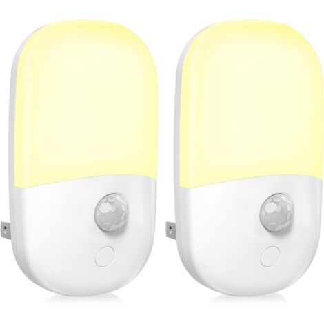 Dimmable LED Night Light with Motion Sensor, Soft Warm White, Adjustable Brightness, for Bedroom, Bathroom, Kitchen, Hallway, Staircase, 2 Pack (1/5)