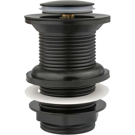 Black Replacement Sink Drain Without Slot Premium Brass Pop-Up Bathroom Sink Stopper Standard G 1 1/4" BSP Fitting 1 Piece (1/5)