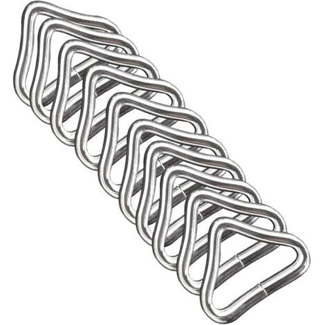 10 Pieces Trampoline Triangle Buckle V-Ring Heavy Duty Corrosion Resistant Metal Trampoline Repair Buckles