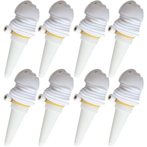 Self Watering Drip Irrigation Sprinkler for Indoor Plants, Garden Siphon Waterer, White, 8-Piece Set (1/5)