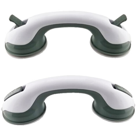 Bathroom Grab Bars (Set of 2) with 30cm Suction Cups - Secure Grip, No Drilling Required, Suitable for Showers and Bathtubs - Non-Slip, Suitable for Seniors and Children, Green (1/5)