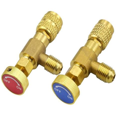 2pcs Refrigerant Control Valve, R410A/R22 Safety Valve, R22/R410 Adapter Fittings, Air Conditioning Flow Valve (1/5)