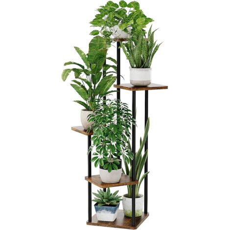 5-Layer Metal Indoor Plant Stand for Multiple Plants, Plant Holder and Plant Stand for Garden, Living Room and Bedroom (Brown). (1/5)