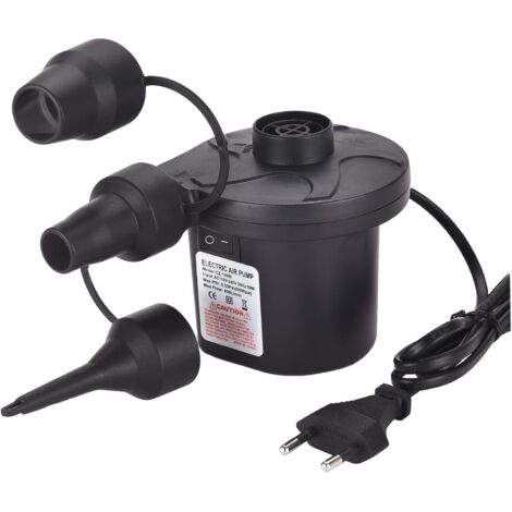 Electric air pump for air mattresses, 2-in-1 electric air pump for inflating and deflating, air mattress with 3 nozzles, inflatable water pool, swimming ring