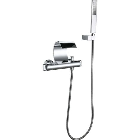 SJQKA Chrome Waterfall Bathtub Mixer Wall Mounted Bathtub Faucet Wall Mounted For Bathroom Bath Faucet With Hand Shower Bath Mixer