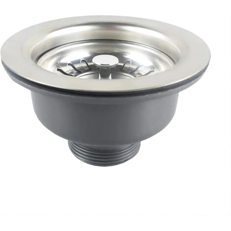 Sink drain without overflow stainless steel basket ø 110 mm 1½", Stainless steel + ABS, Drain + Basket