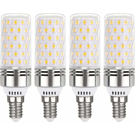 E14 LED Bulb 12W Cool White 6000K, 1450LM, E14 100W Halogen Equivalent, 360° Light, AC 220V, E14 LED Bulb for Indoor Lighting, non-dimmable, set of 4
