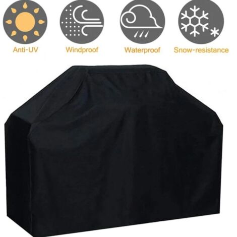 Durable Barbecue Cover in Waterproof and Windproof Oxford Fabric Fade Resistant for Weber, Brinkmann and most barbecue shelves. 145 x 61 x 117 cm.