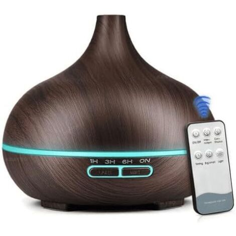 500ml Black Ultrasonic Essential Oil Diffuser, Quiet Humidifier with Remote Control, 7 Color LED, Aromatherapy for Home, Yoga, Sleep, Anti-stress, Auto Shut-Off, Zen Function. (1/5)