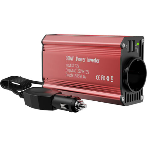 12V to 220V Car Converter - 300W Transformer, Power Inverter, 3A USB-C and USB-A Port, Voltage Converter, Charge Your Laptop, iPad, iPhone and More (1/4)