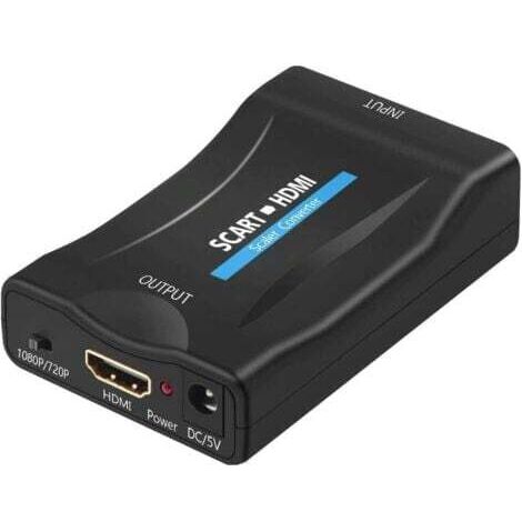 Scart to HDMI Converter, Scart to HDMI Adapter, Audio and Video Converter, Supports 720/1080p HDMI Output for TV, STB, VCR, VHS, Xbox, PS1, PS2, PS3, Wii, DVD Player