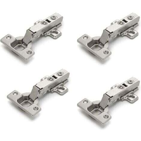 4 Pack Cabinet Door Hinges, Furniture Door, Bent Angle, Slow Close, No Slot Required, Easy to Install