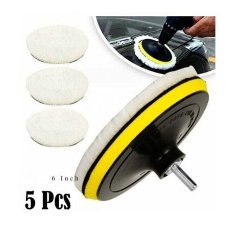 150mm wool polishing pads, polishing discs, polishing sponge pads, car polishing set with M14 connecting rod for polishing, sanding, and waxing cars (1/5)