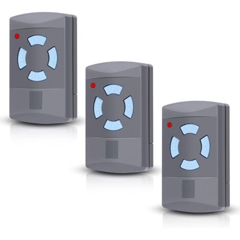 Set of 3 hand-held transmitters for garage doors HSE2-868, HSM4-868, HS4-868, compatible with Blue Buttons 868.3 MHz garage door remote control, 4 channels