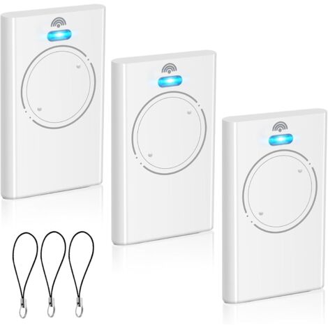 Set of 3 garage door opener remote controls, 433.92 MHz – Compatible with XT2 433 SLH LR – 2 channels – White (1/5)