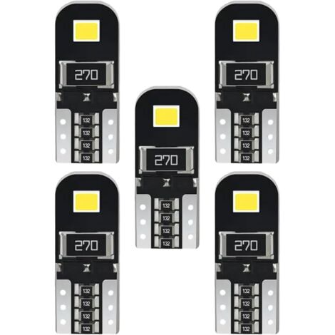 LED interior lighting for cars, license plate lights, dashboard lights, interior lighting, 12V T10 replacement lights for cars, suitable for most cars (5 pieces) (1/5)
